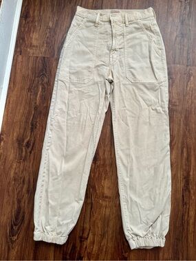 MOTHER The Wrapper Patch Springy Ankle Pants in Chalk, Size 27